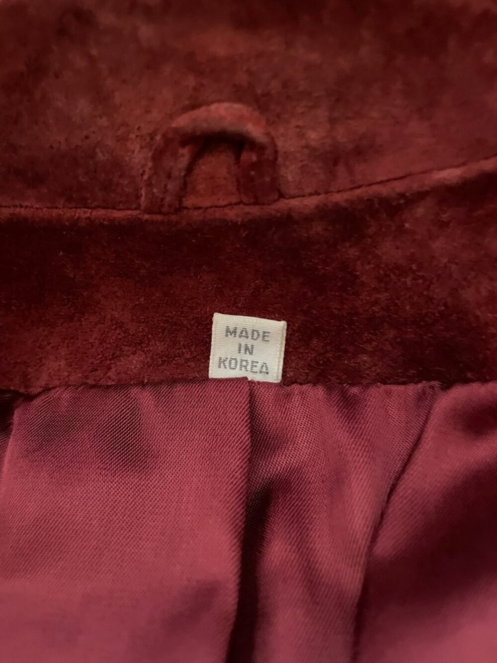 Dark Red Real Suede Leather Blazer Jacket - Picture 14 of 14